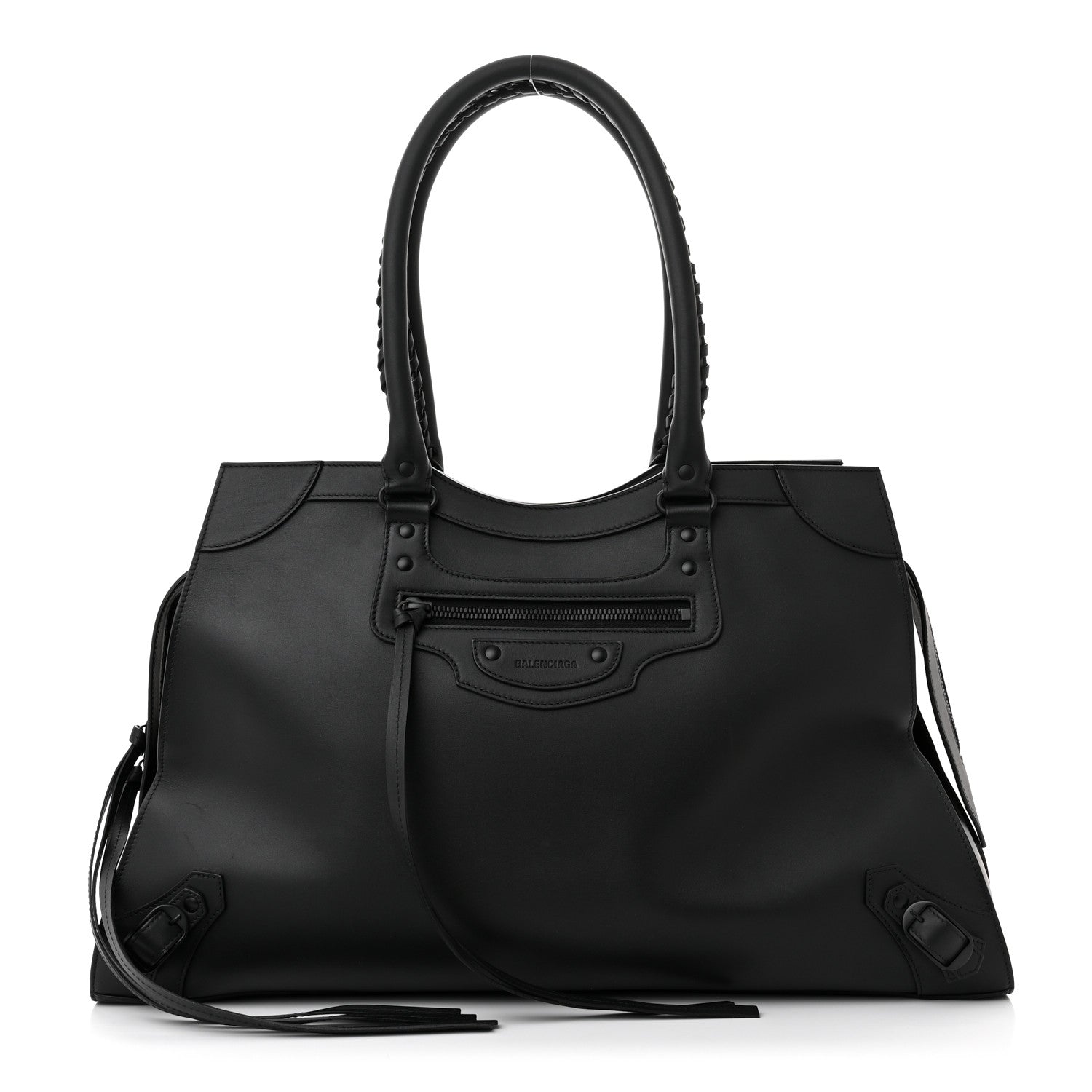 Balenciaga Smooth Calfskin Neo Classic Black Hardware Large Top Handle Bag Black 1 of 10