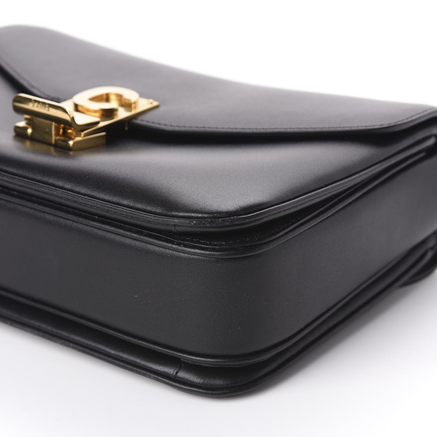 Shiny Calfskin Medium C Bag Black