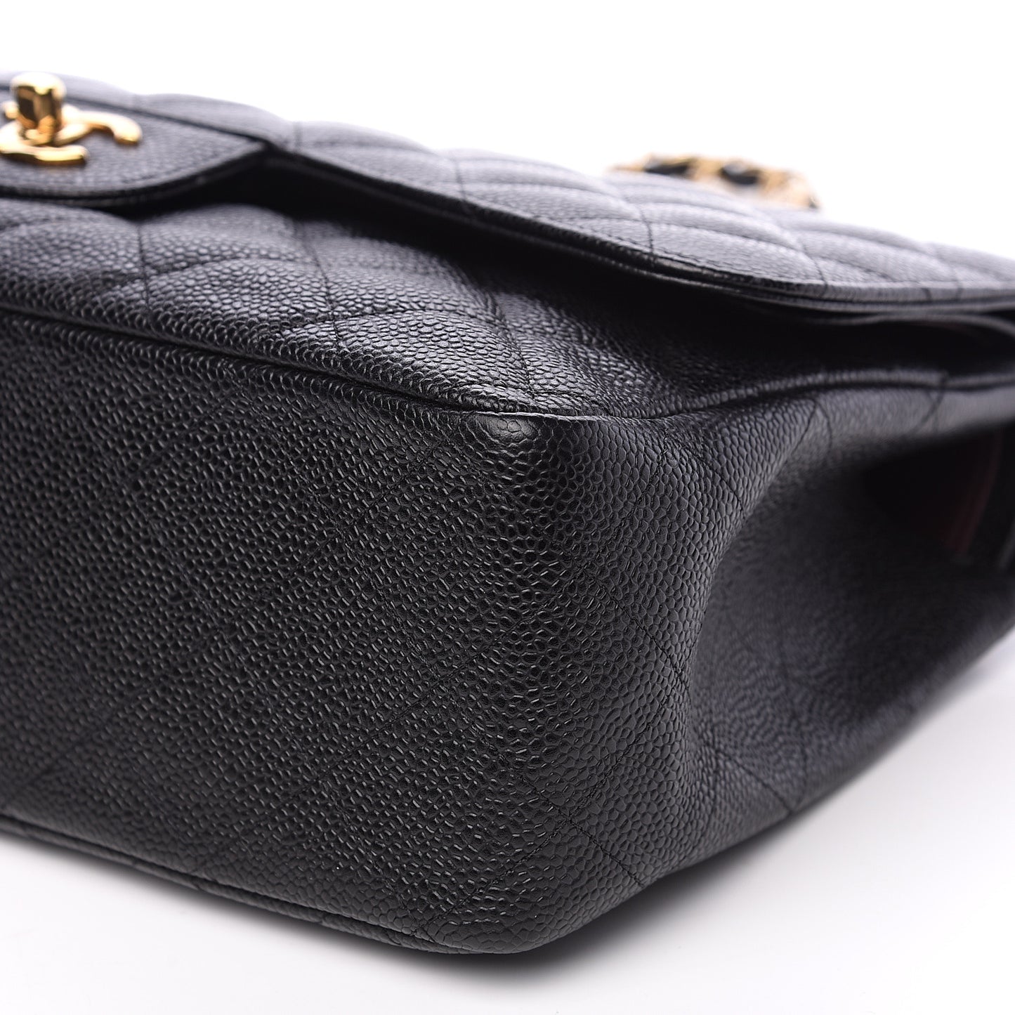 Caviar Quilted Jumbo Double Flap Black