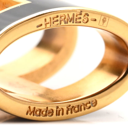 Hermes Lacquered Gold Pop H Pendant Black 3 of 5