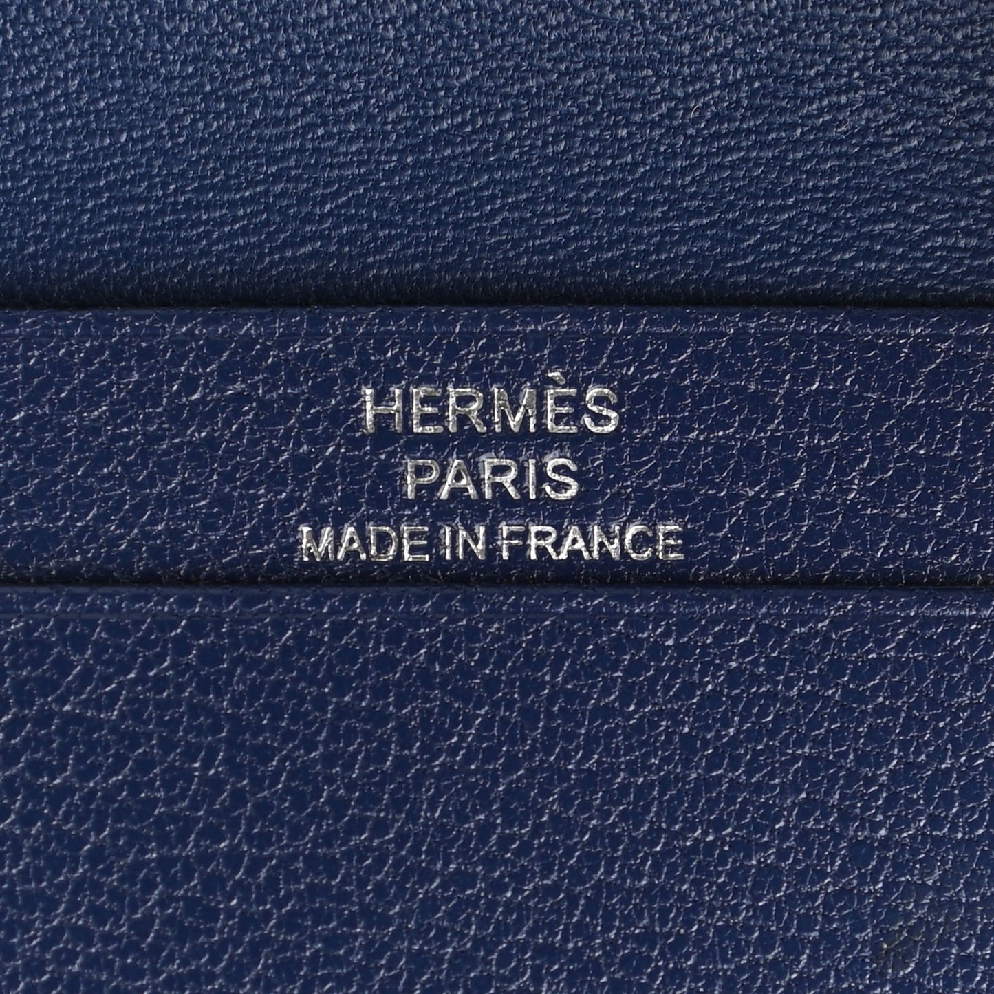 Chevre Mysore Bearn Card Holder Wallet Bleu Encre