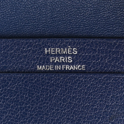 Hermes Chevre Mysore Bearn Card Holder Wallet Bleu Encre 6 of 7
