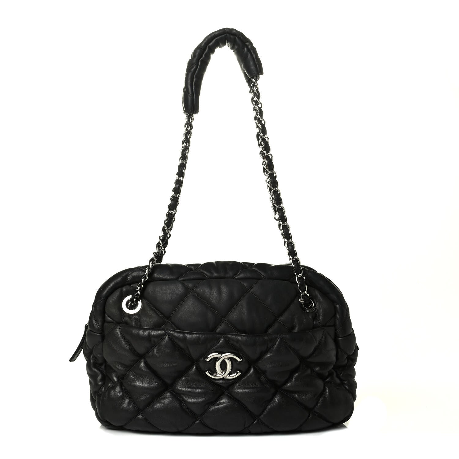 Chanel Lambskin Bubble Quilt Camera Case Black 1 of 6