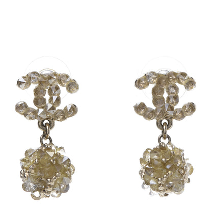 Chanel Crystal CC Dangle Earrings Gold 1 of 7