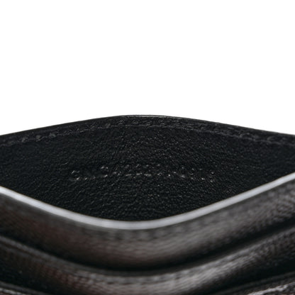 Saint Laurent Grain De Poudre Matelasse Chevron Credit Card Case Black 7 of 8