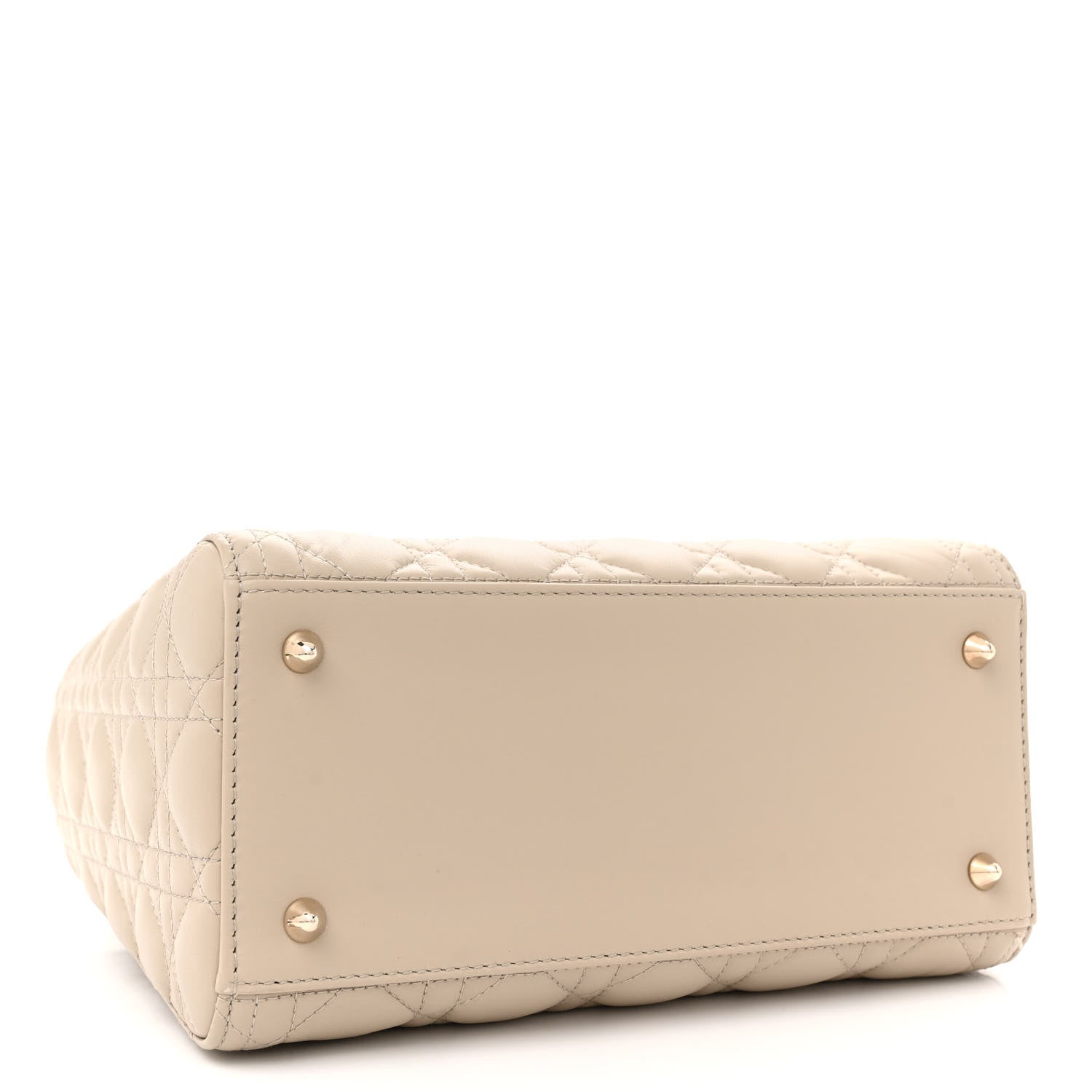 Christian Dior Lambskin Cannage Medium Lady Dior Beige 4 of 12