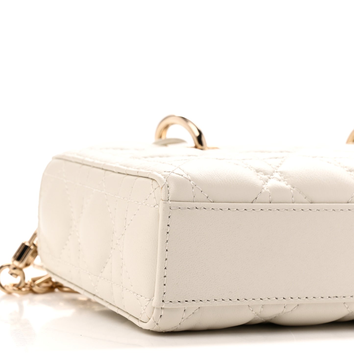 Lambskin Cannage Small Lady D-Joy Latte