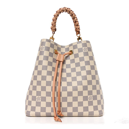 Louis Vuitton Damier Azur Braided Neonoe MM Peach Cream 1 of 9