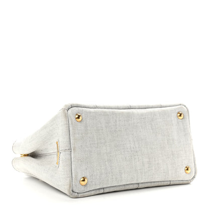 Prada Denim Small Logo Tote Bianco 3 of 13