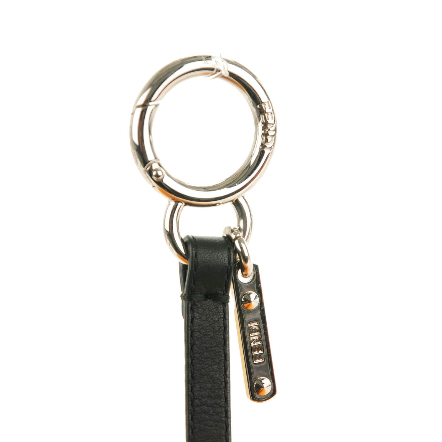 Fendi Fox Mink Rabbit Fur Vitello Flamingo Monster Bag Bug Charm Honey Black Multicolor 4 of 4