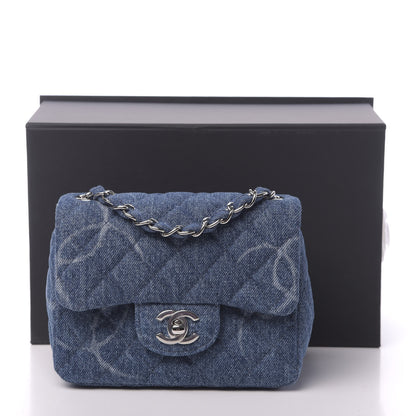 Chanel Denim CC Quilted Mini Square Flap Blue 11 of 11