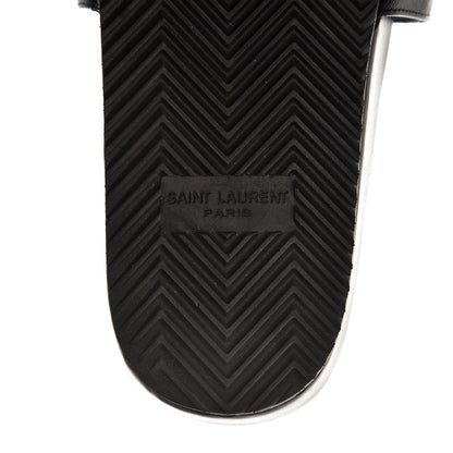 Saint Laurent Lambskin Joan Slide Sandals 39.5 Black 7 of 9