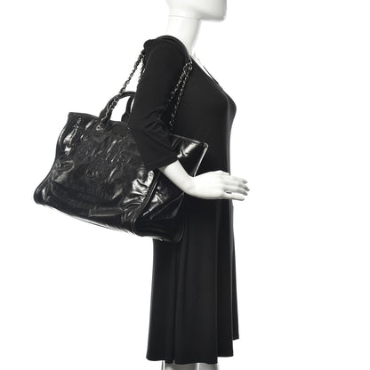 Chanel Glazed Calfskin Large Deauville Tote Black 2 of 11