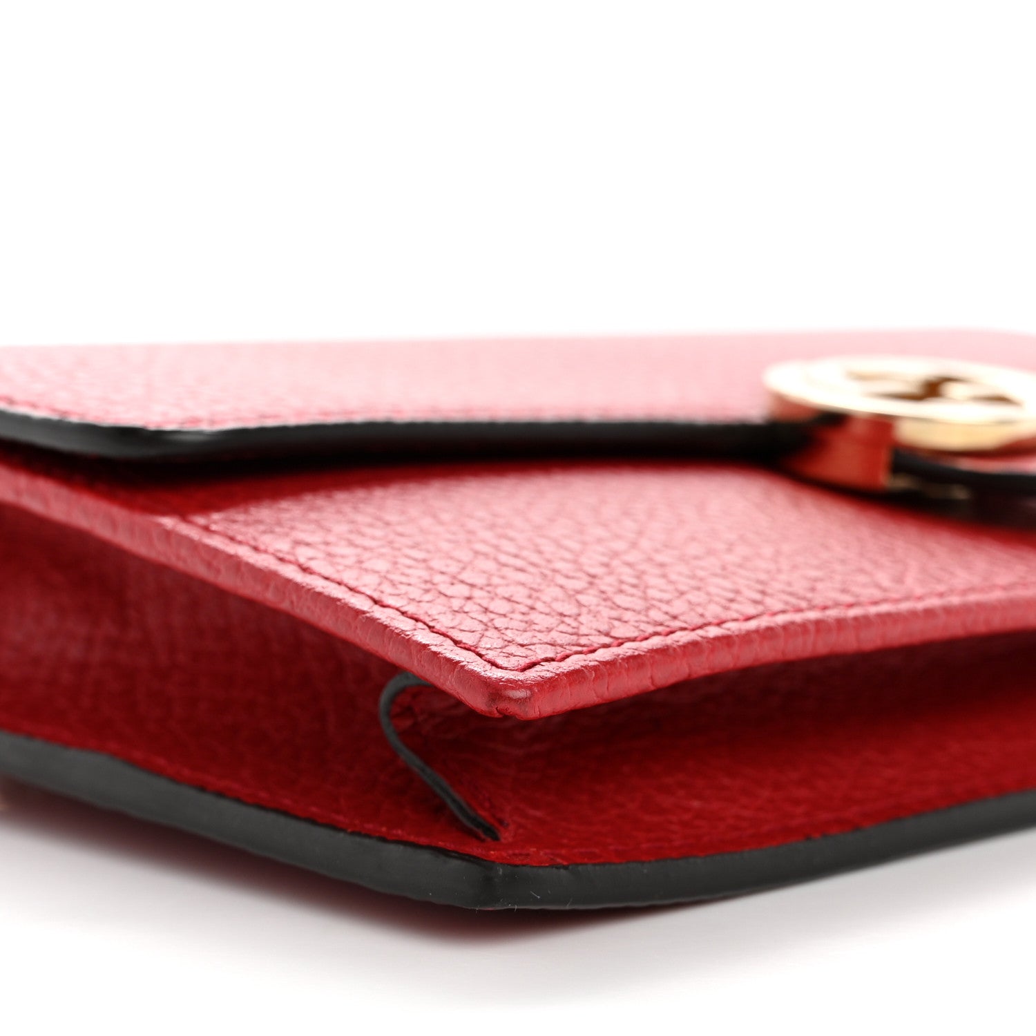 Gucci Dollar Calfskin Interlocking G Chain Wallet Red 9 of 13