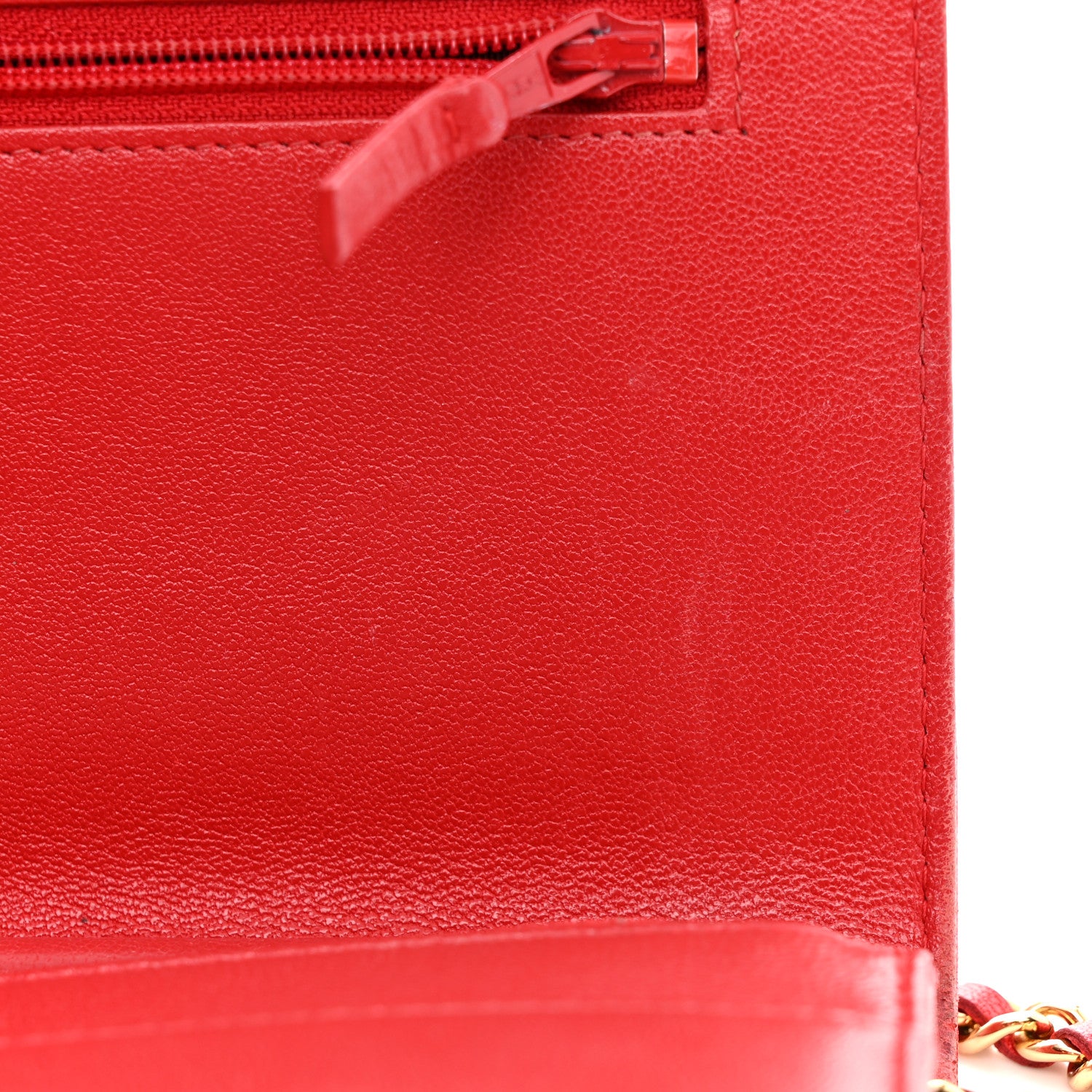 Chanel Sheepskin Quilted Mademoiselle Vintage Wallet On Chain WOC Red 12 of 15