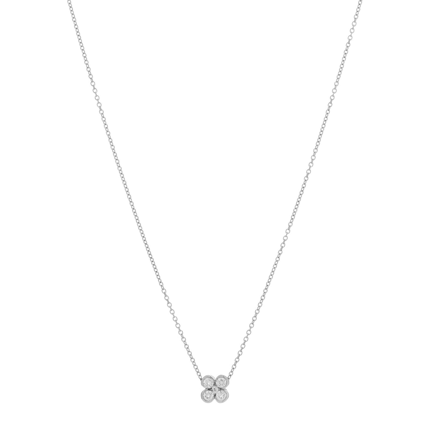 Platinum Diamond .22ctw Flower Pendant Necklace