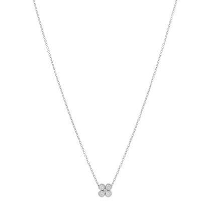 Tiffany Platinum Diamond .22ctw Flower Pendant Necklace 1 of 3