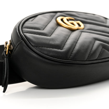 Gucci Calfskin Matelasse GG Marmont Belt Bag 85 34 Black 10 of 12