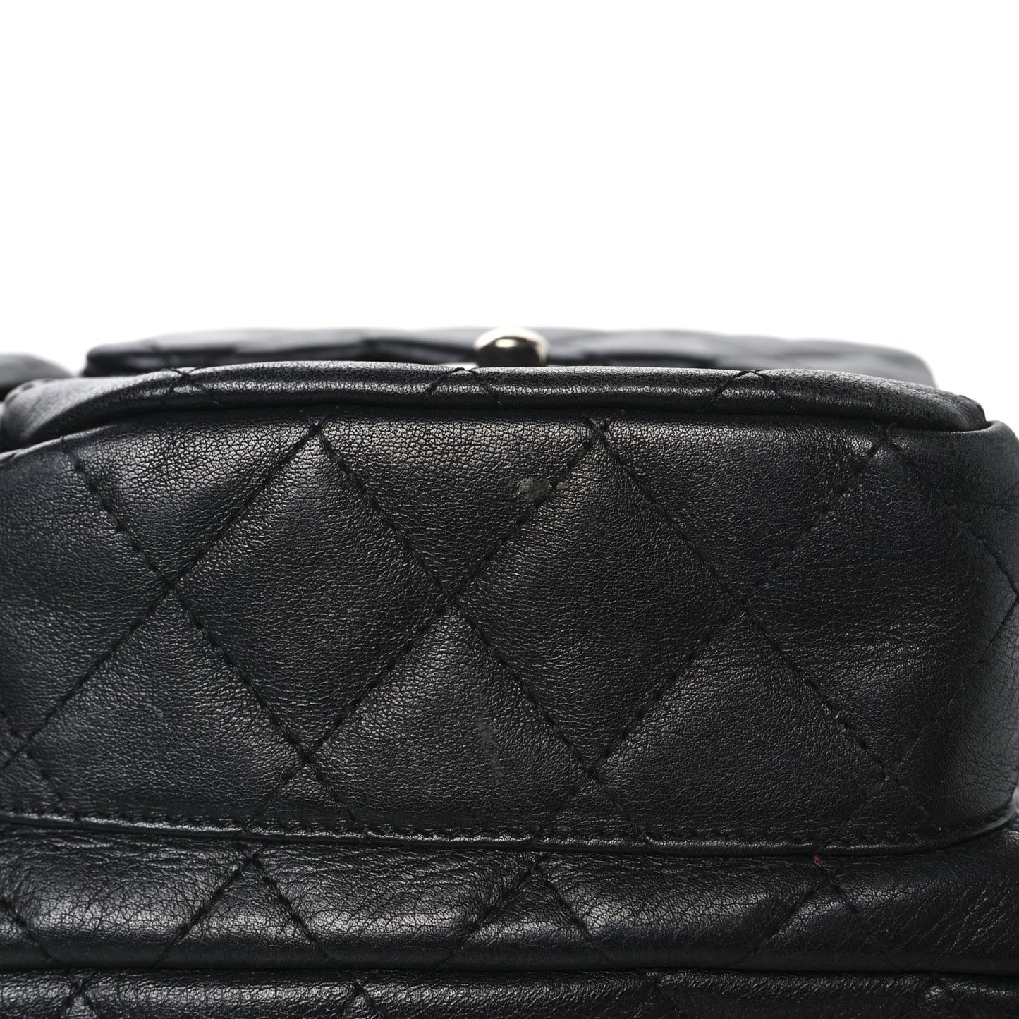 Calfskin Quilted Large Cambon Multipocket Reporter Black White