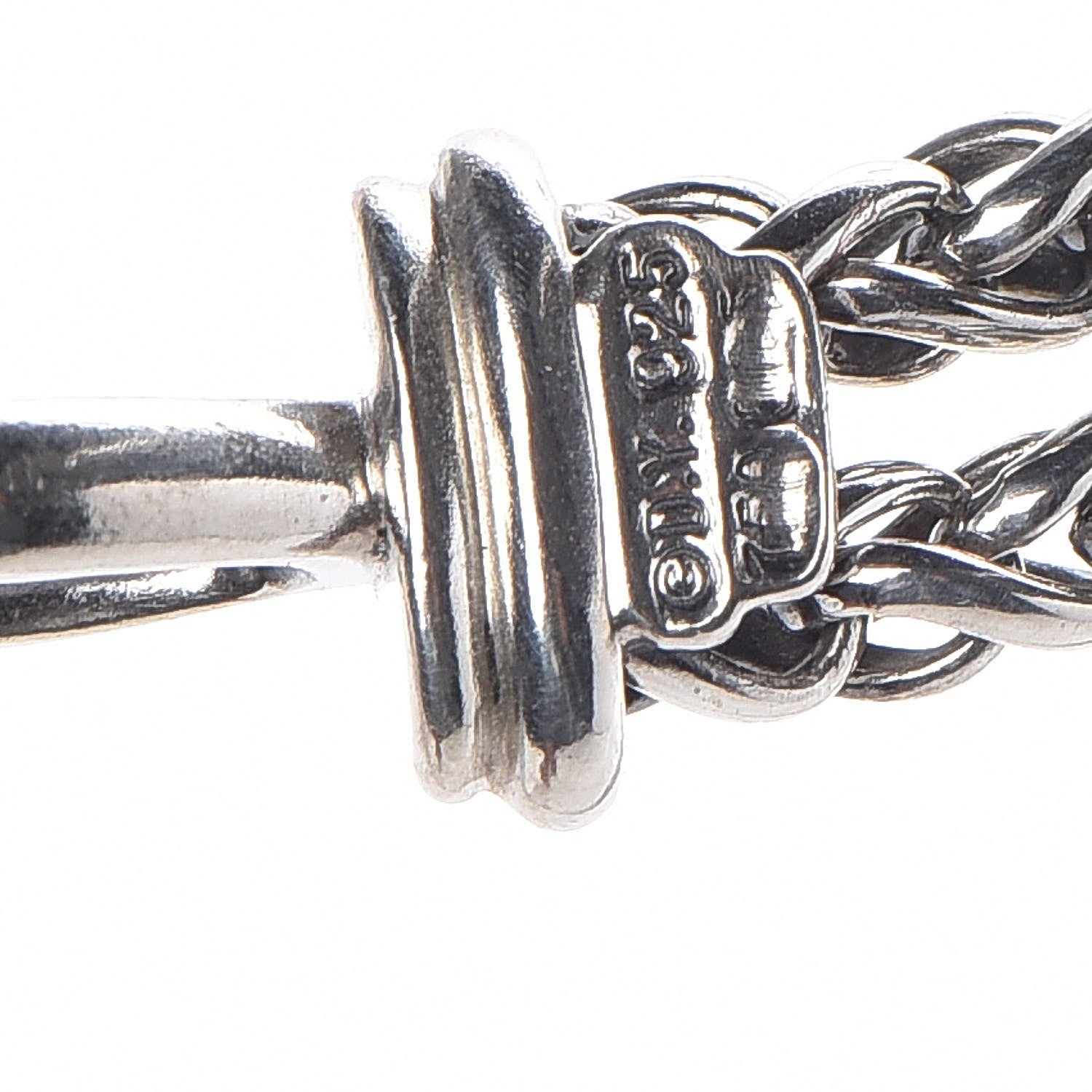 David Yurman Sterling Silver Diamond Black Onyx 19mm Albion Double Wheat Chain Necklace 6 of 15