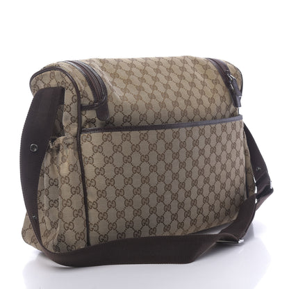 Gucci Monogram Natural Pigskin Large Diaper Bag Beige Ebony Cocoa Dark Chocolate 3 of 23