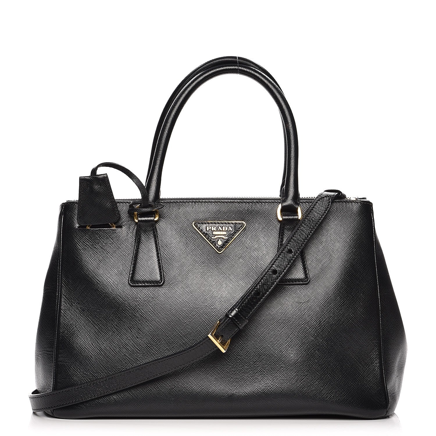 Prada Saffiano Small Galleria Double Zip Tote Black 1 of 15