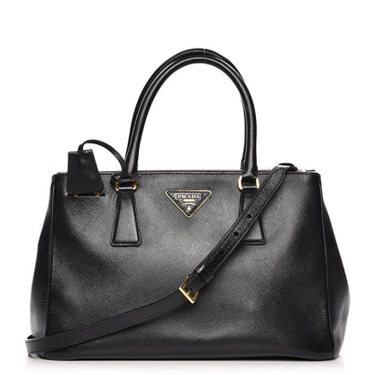 Prada Saffiano Small Galleria Double Zip Tote Black 1 of 15