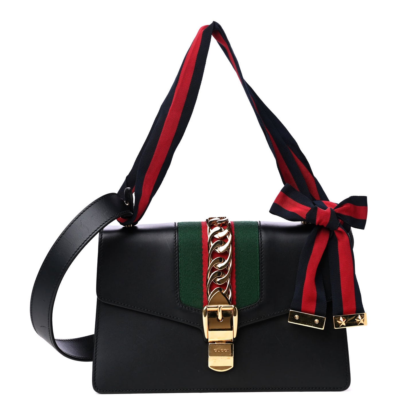 Calfskin Small Sylvie Shoulder Bag Black