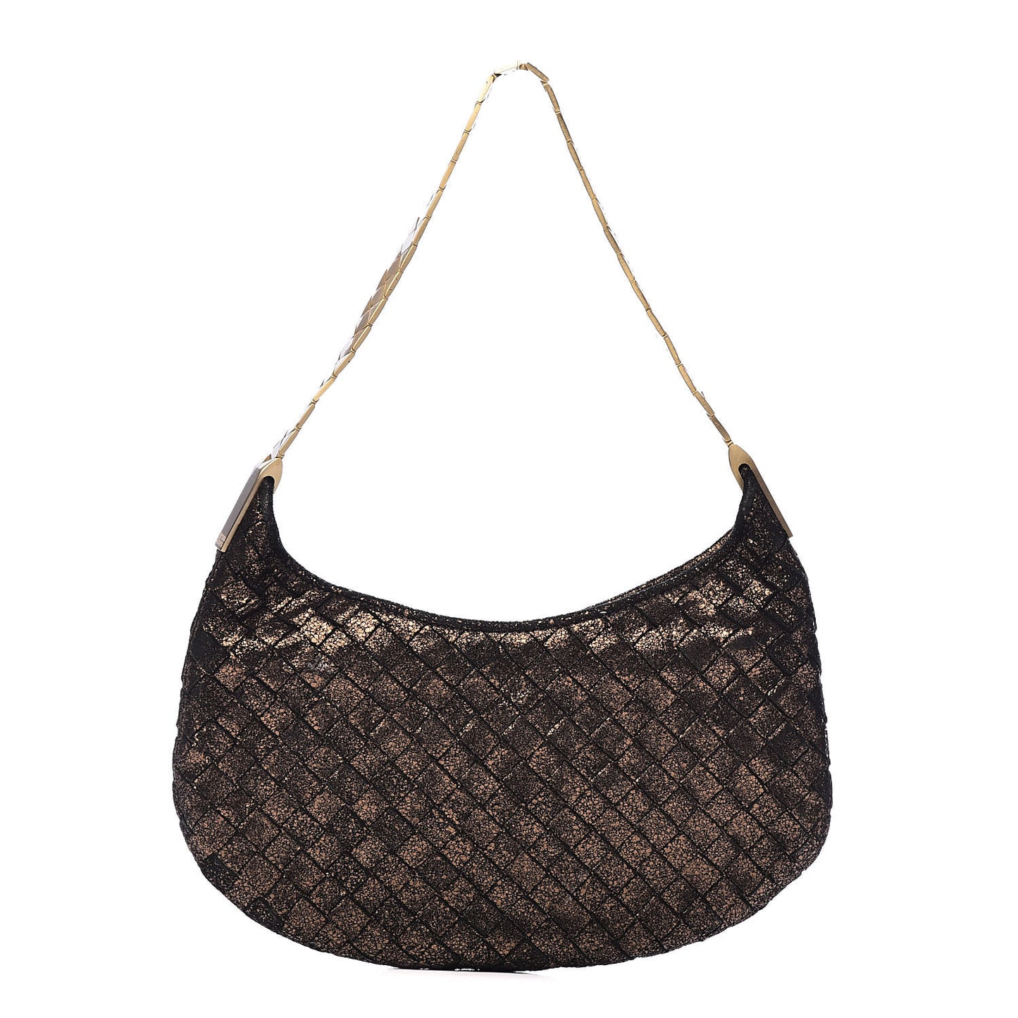 Metallic Intrecciato Small Shoulder Bag Bronze