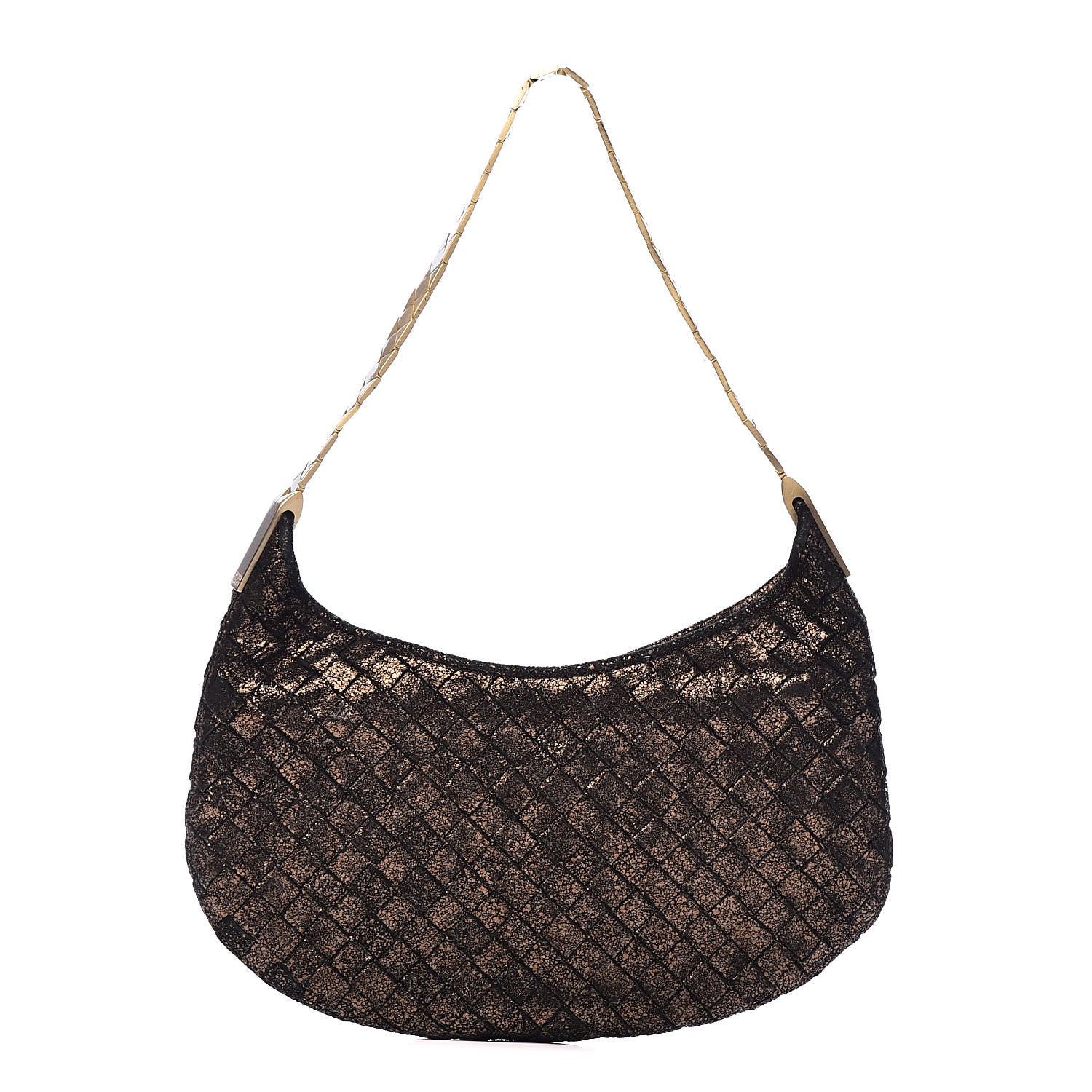 Bottega Veneta Metallic Intrecciato Small Shoulder Bag Bronze 1 of 9