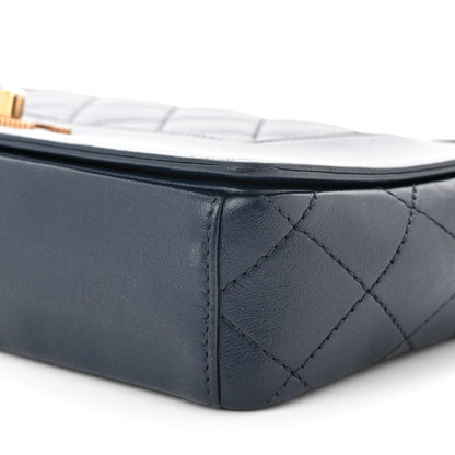 Chanel Sheepskin Quilted Medium Vintage Mademoiselle Flap Dark Dark Navy 10 of 10