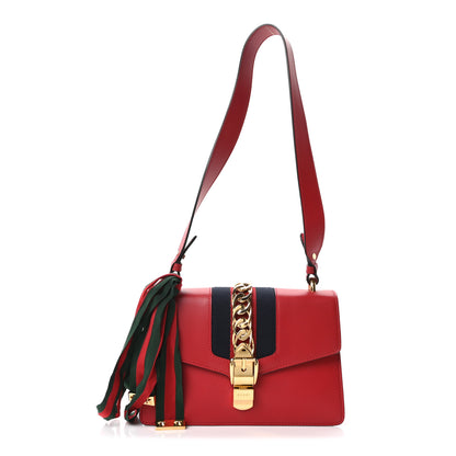 Gucci Calfskin Small Sylvie Shoulder Bag Hibiscus Red 1 of 9