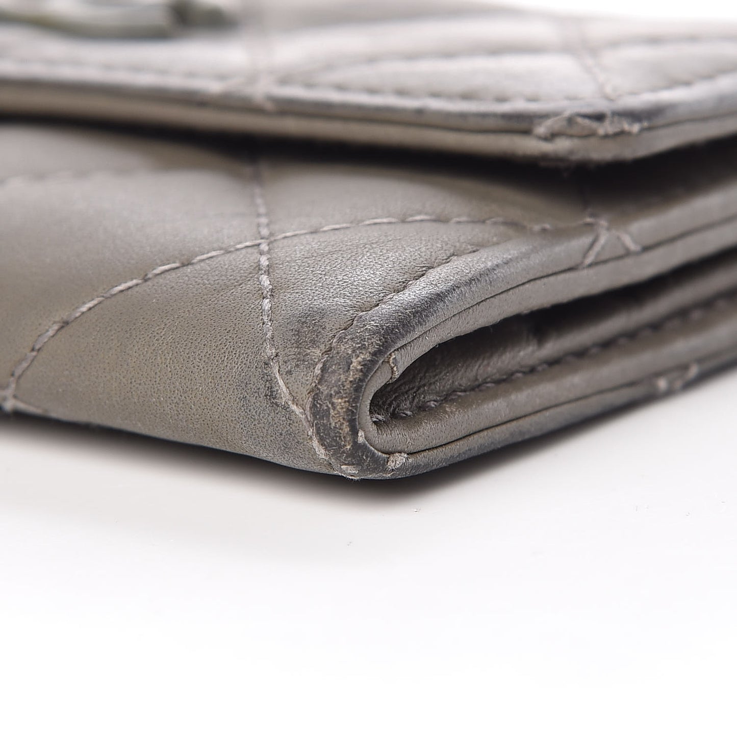 Lambskin Quilted CC Card Holder Green