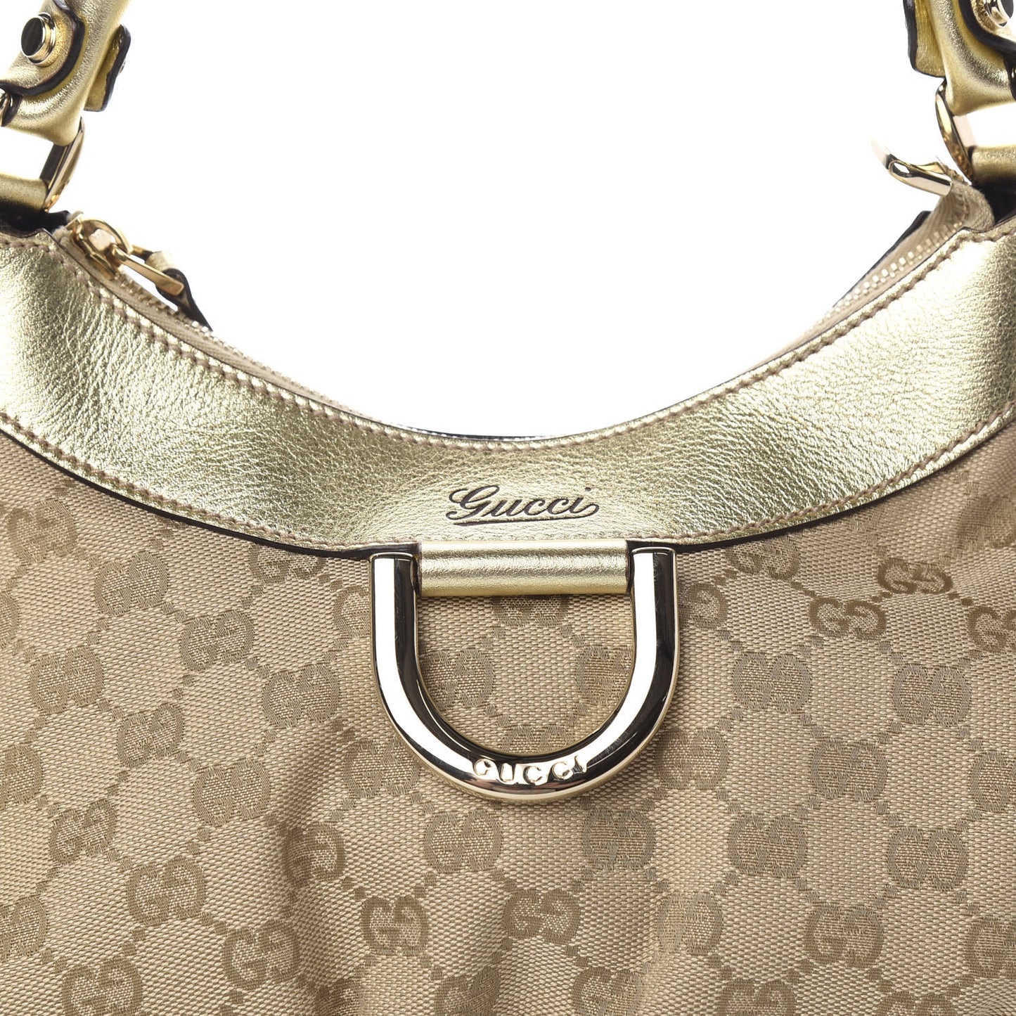 Monogram Medium D Gold Ring Hobo Gold