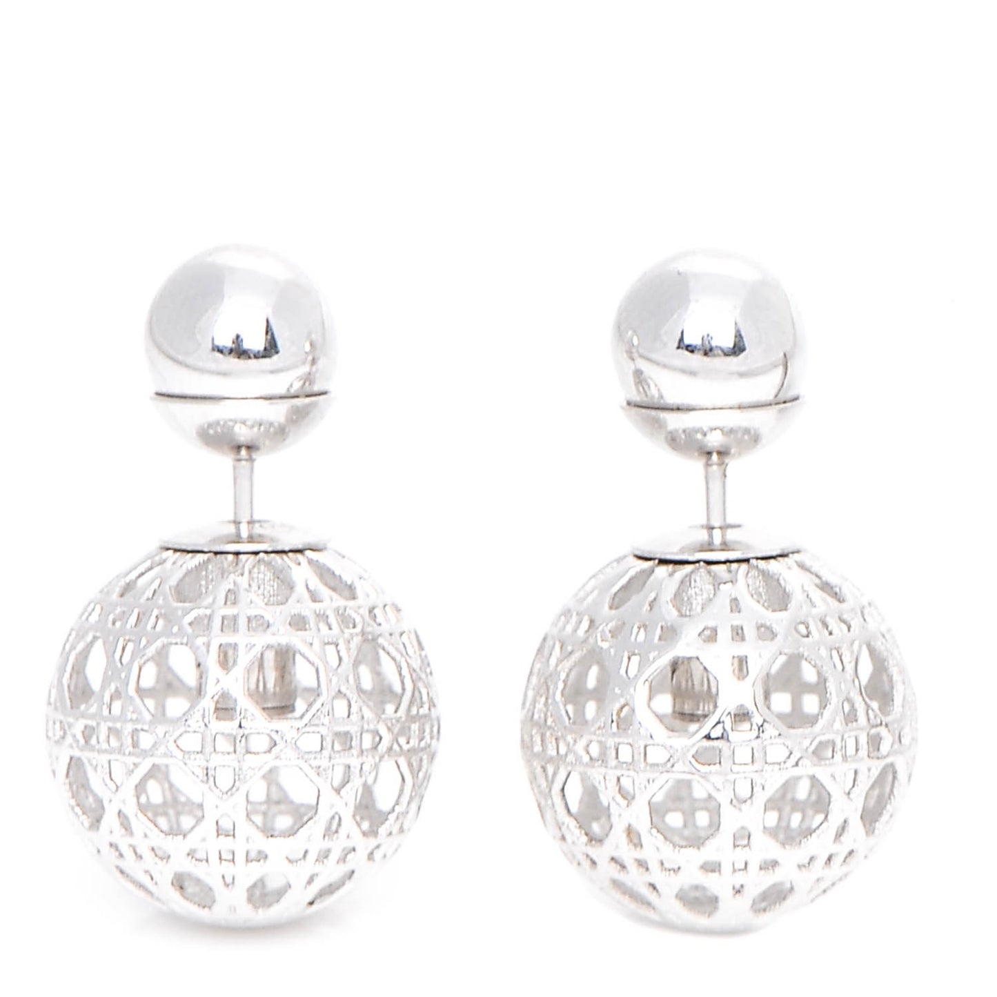 Cannage Mise En Dior Tribal Earrings Silver