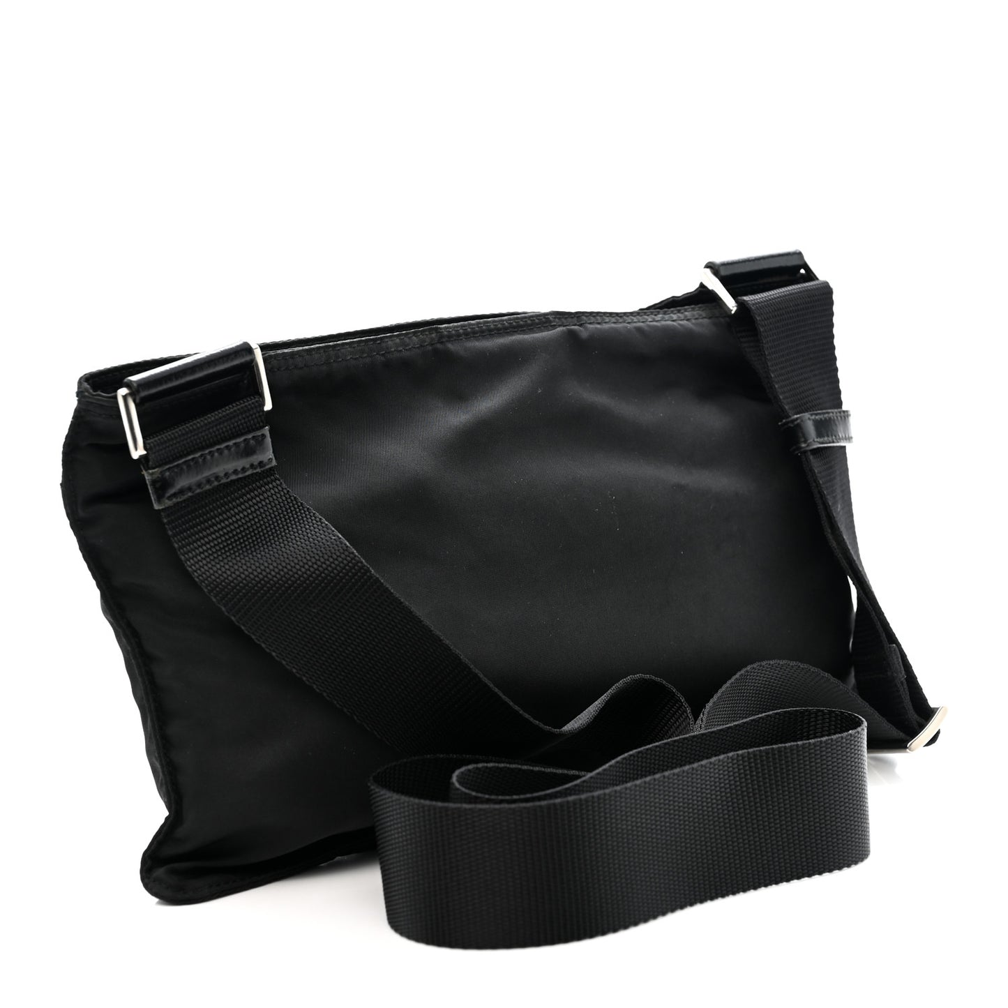 Tessuto Nylon Flat Messenger Bag Black