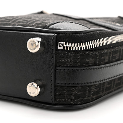 Fendi Recycled Fabric Jacquard Vitello Astro Micro FF Mini Trolley Bag Asfalto Black 12 of 13