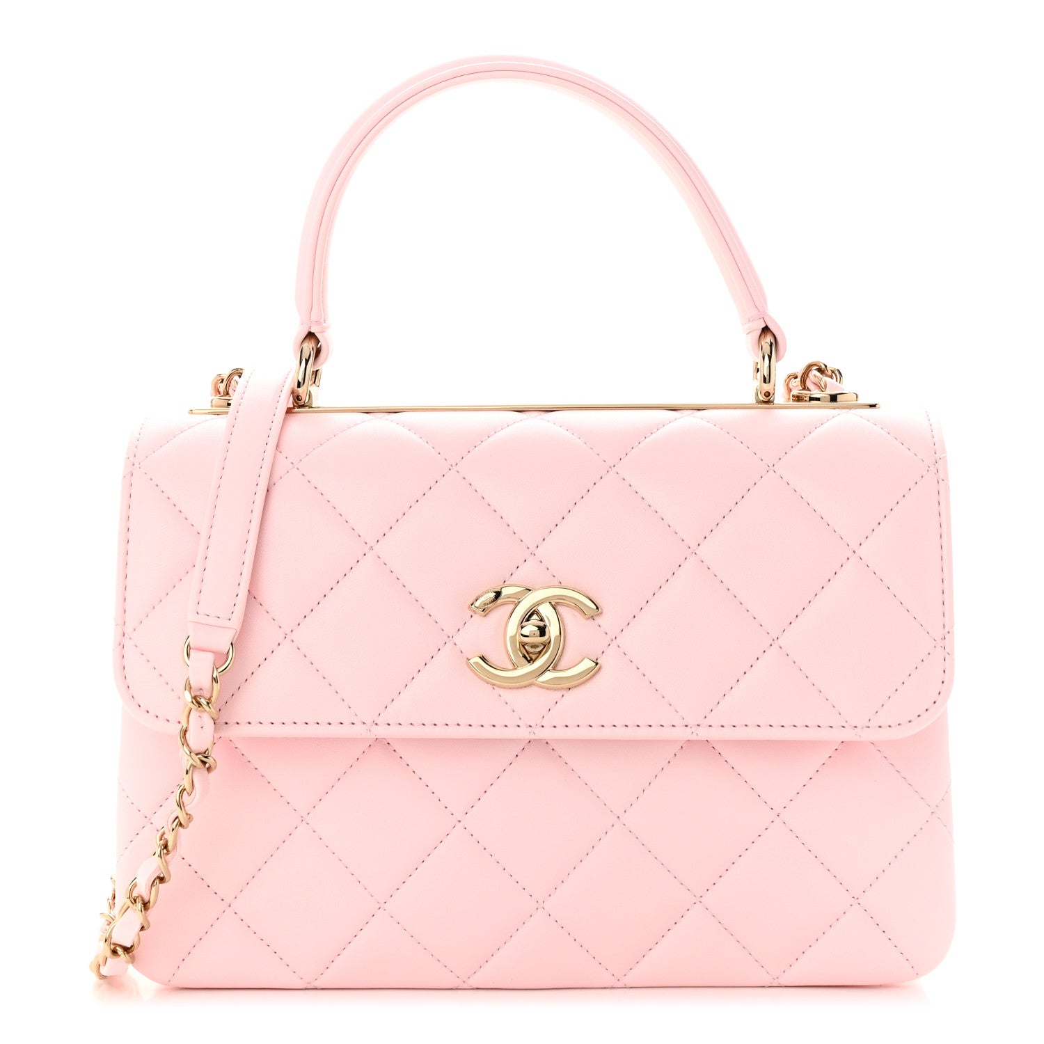 Chanel Lambskin Quilted Small Trendy CC Flap Dual Handle Bag Light Pink 1 of 12