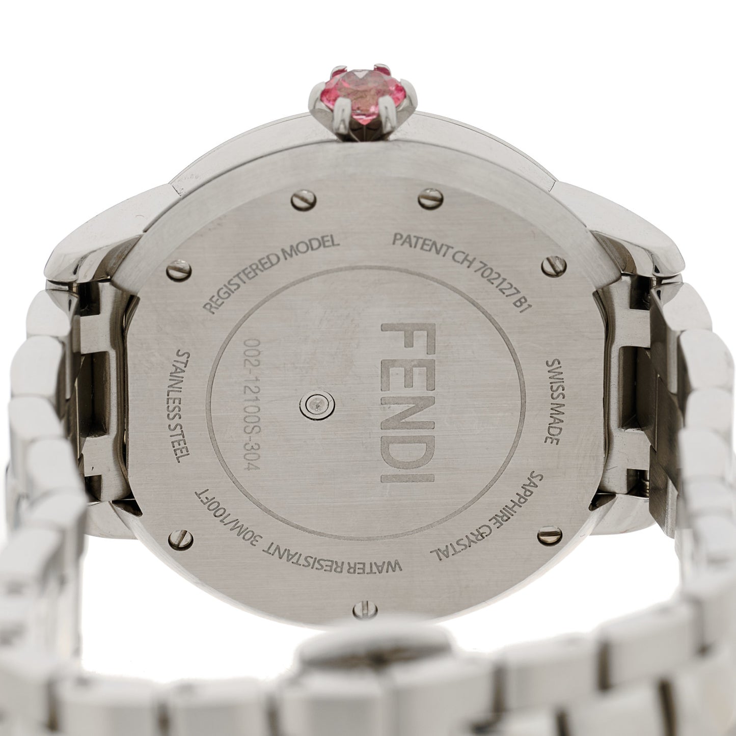 Stainless Steel Diamond Bezel Mother of Pearl Topaz 34mm Crazy Carats Quartz Watch