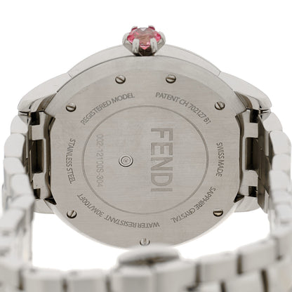 Fendi Stainless Steel Diamond Bezel Mother of Pearl Topaz 34mm Crazy Carats Quartz Watch 4 of 5
