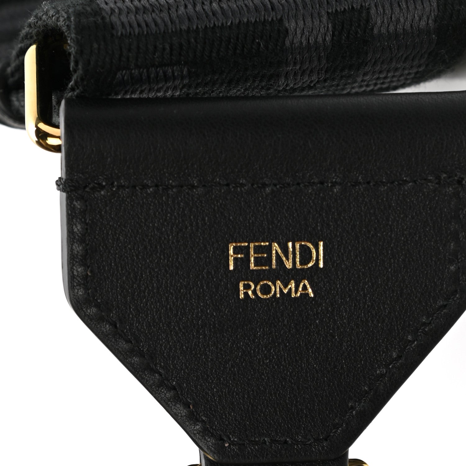 Fendi Ribbon Vitello Seta FF 1974 Adjustable Strap You Black 4 of 5
