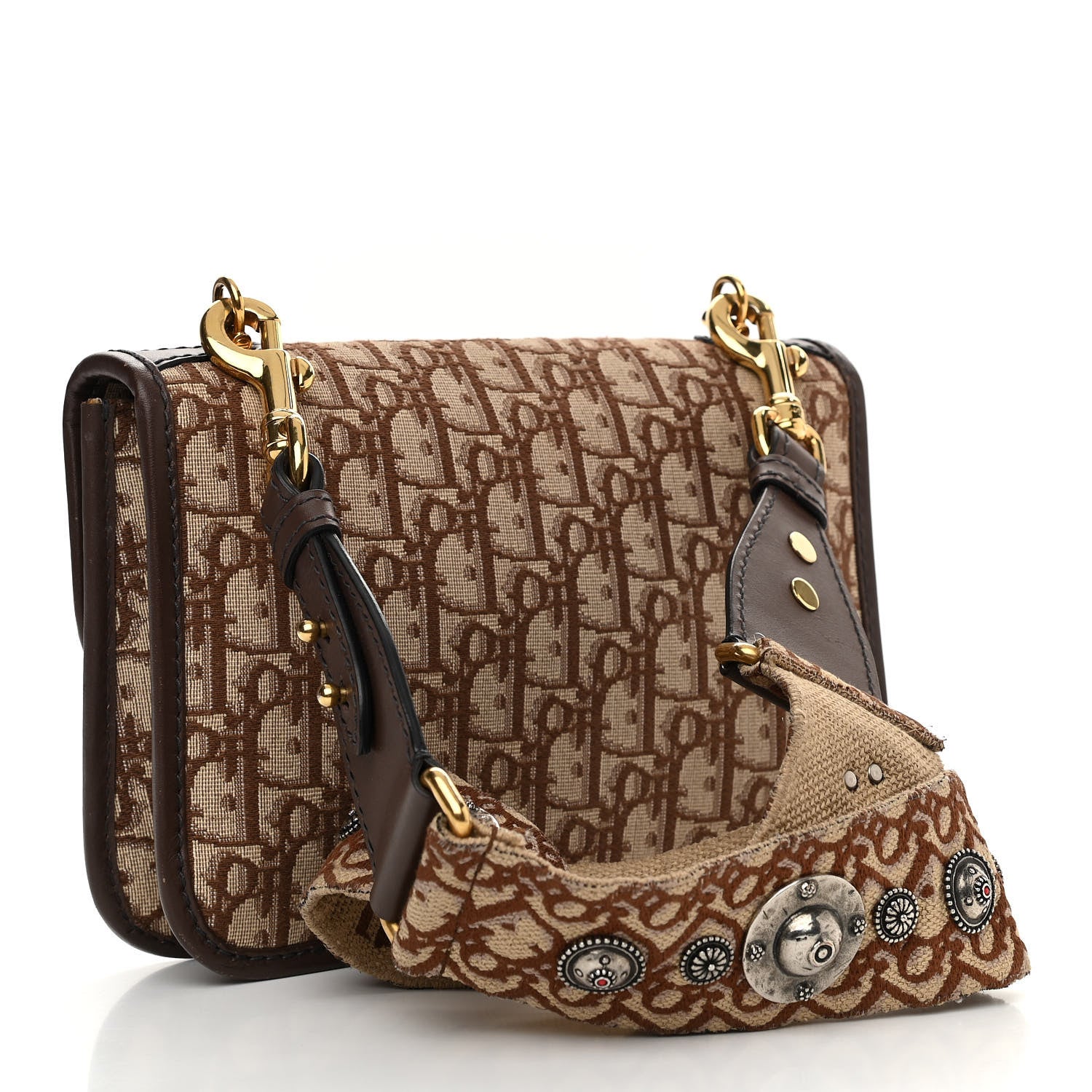 Christian Dior Oblique DiorAddict Flap Bag Brown 2 of 15