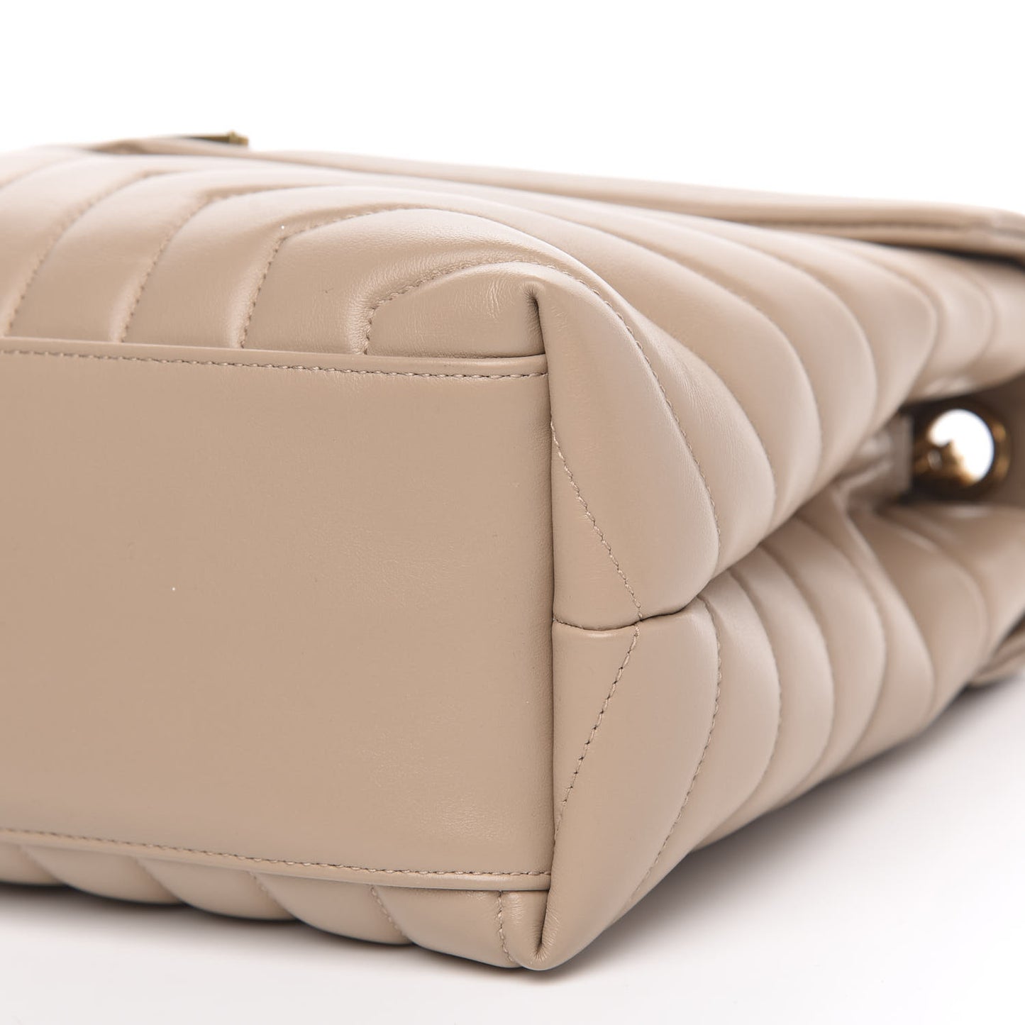 Calfskin Y Quilted Monogram Medium Loulou Chain Satchel Nude Powder