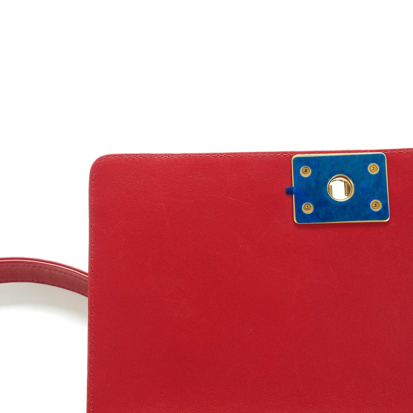 Lambskin Quilted Medium Boy Flap Red