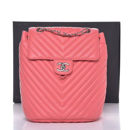 Chanel Calfskin Chevron Quilted Small Urban Spirit Backpack Pink 10 of 10