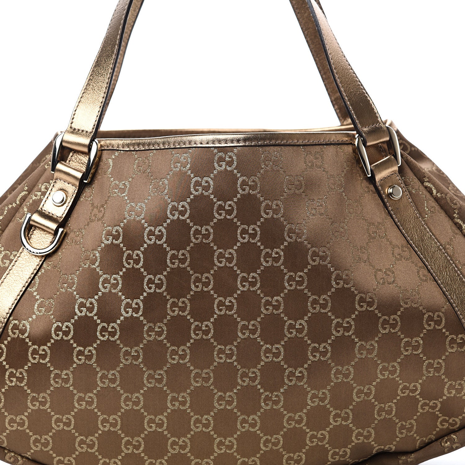 Gucci Satin Monogram Medium Abbey Shoulder Bag Bronze 7 of 9