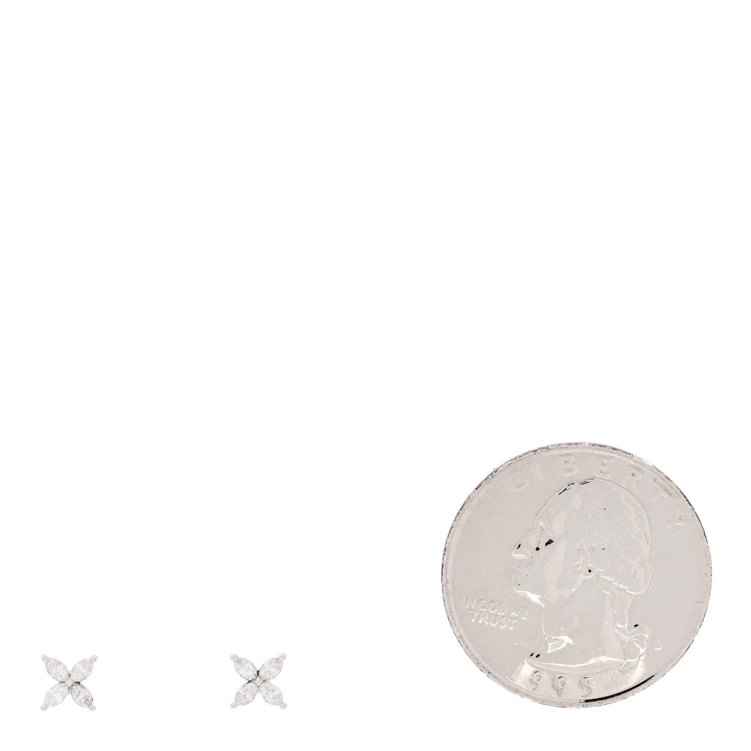 Tiffany Platinum Diamond .19ct Mini Victoria Earrings 2 of 6