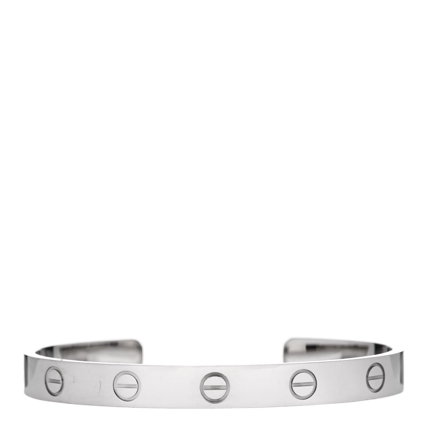 18K White Gold LOVE Cuff Bracelet 16