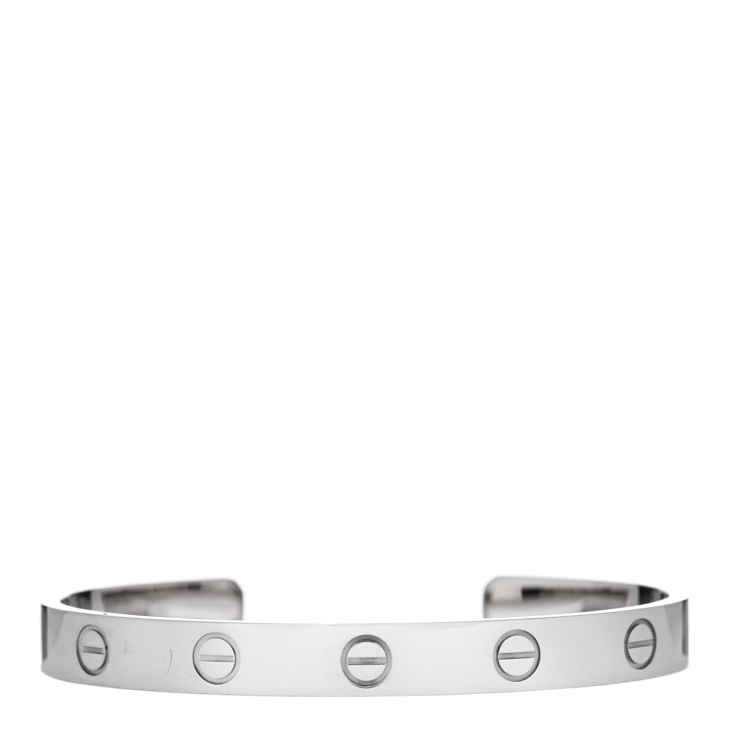 Cartier 18K White Gold LOVE Cuff Bracelet 16 1 of 3