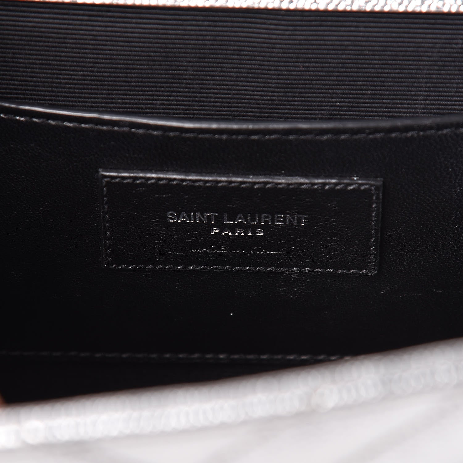 Saint Laurent Metallic Grain De Poudre Matelasse Medium Monogram Satchel Silver 6 of 19